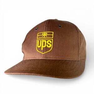 Vintage UPS Snapback Hat Employee Uniform Cap MADE IN USA United Parcel Service